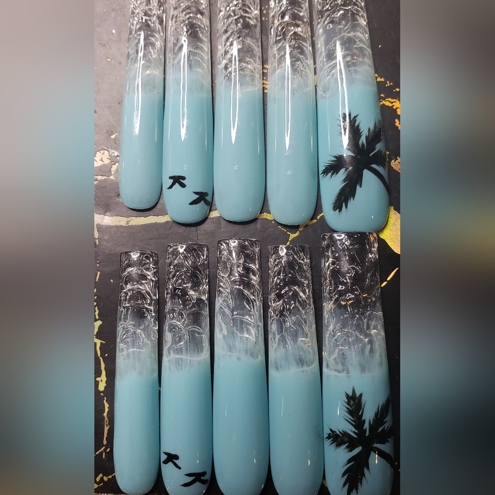 Handmade 3XL Square Hard Gel Press On Nails